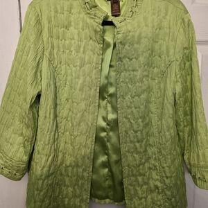 Multiples Green Textured Blazer